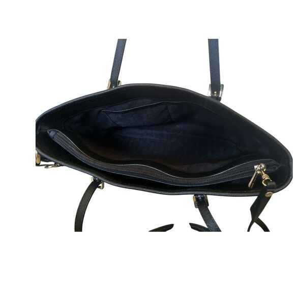 Michael Kors Jet Set Travel Medium Saffiano Leather Tote Black Gold Hardware - Picture 8 of 8